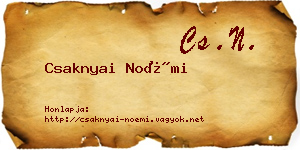 Csaknyai Noémi névjegykártya